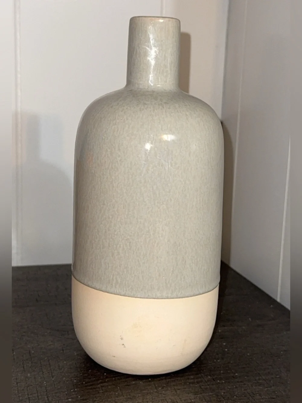 NWOT Magnolia Home Two Toned Gray Gourd Decorative Vase Home Accent